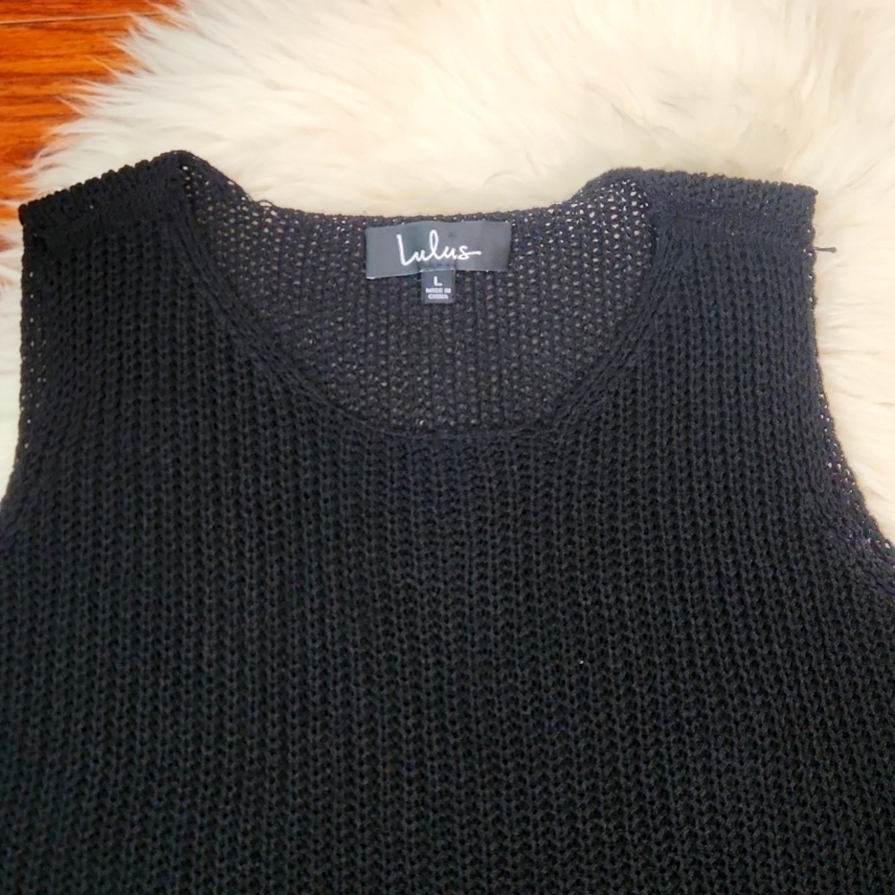 Lulu's Black Knit Sleeveless Tank - Picture 3 of 7